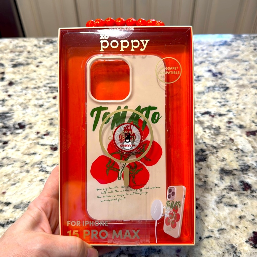 *NEW* POPPY IPHONE 15 PRO MAX TOMATO GRAPHIC PHONE CASE